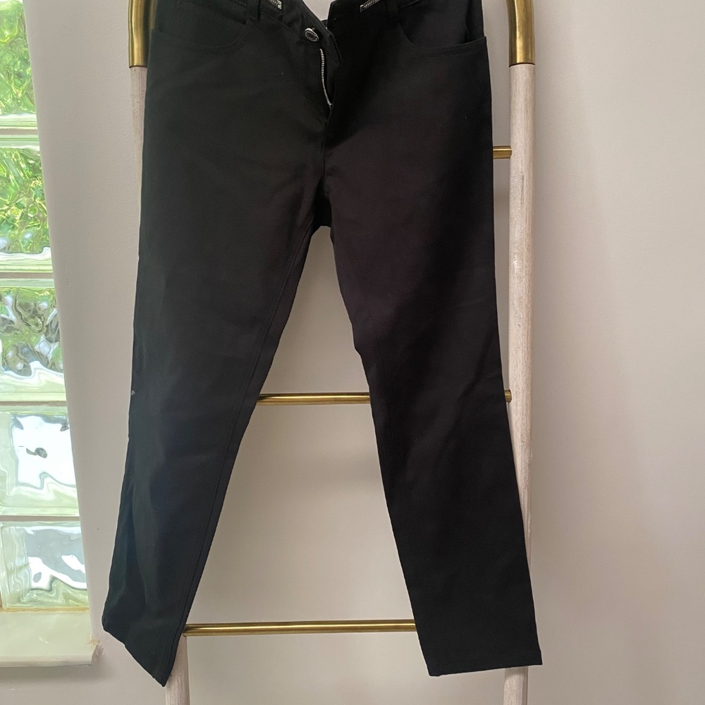 Givenchy Paris Black Skinny Stretch Denim Integral Zipper Jeans Italy Made Sz 40